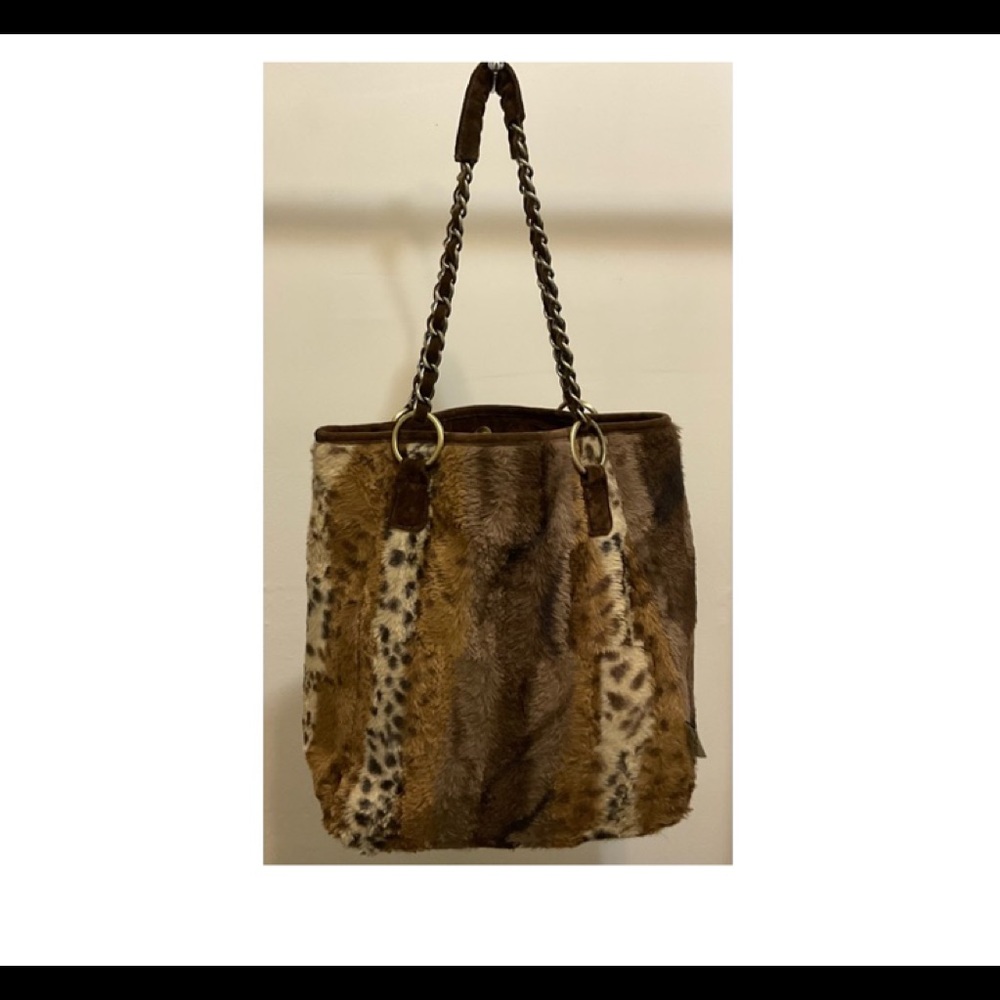 Faux Fur Mix Tote